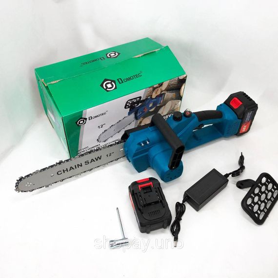 Акумуляторна ланцюгова пила Chain Saw 12'' (30см) DOMOTEC Ланцюгова Пила на акумуляторах для дому | Зображення 9