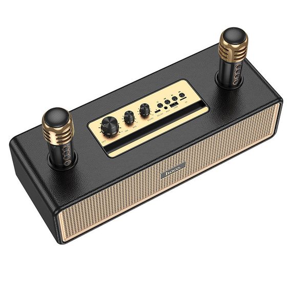 Bluetooth Колонка Hoco BS63 Graceful + два мікрофона Black | Зображення 7