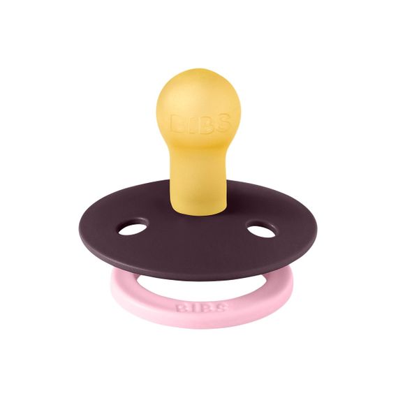 Соска пустушка BIBS Studio Colour Fusion Latex Round (кругла) 0-6 міс – Plum/Baby Pink | Зображення 1