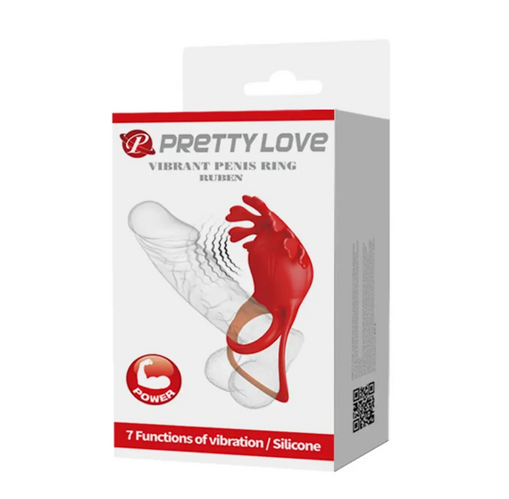 Кільце рекційне Pretty Love — Vibration Penis Ring Ruben Red Sex Aura | Зображення 6