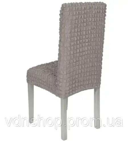 Комплект чохлів на стільці без оборки 6 штук (капучино) | Зображення 1