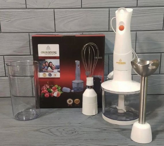 Блендер 4в1 Crownberg CB-6222 кухонний міксер з насадками 300 Вт | Зображення 2