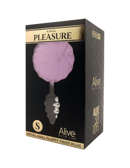 Анальна рельєфна пробка Alive Anal Pleasure зі світло-фіолетовим хвостом, S Sex Aura | Зображення 3