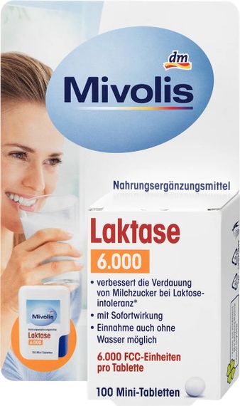 Mivolis Laktase 6.000 – для облегчения переваривания лактозы, 100 таблеток