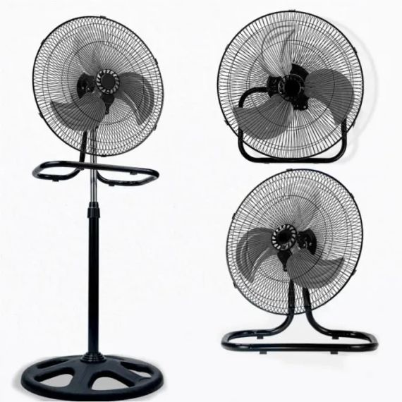 Вентилятор 3 в1 Wimpex 1807 Чорно - Сріблястий підлоговий настільний настінний охолоджувач з 3 швидкостями | Зображення 3