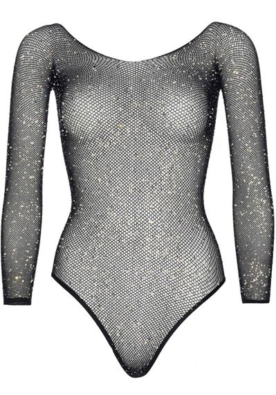 Боді Leg Avenue Crystalized fishnet bodysuit Black One Size | Зображення 4