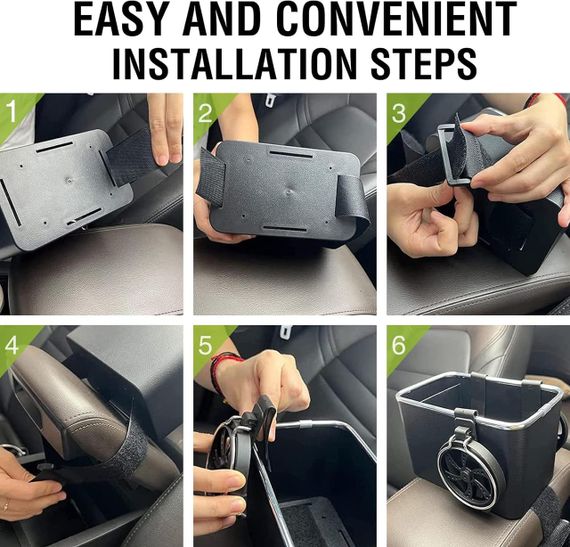 Органайзер в автомобіль, Ящик для зберігання Підсклянники для води, Ящик для зберігання серветок із 2 тримачами | Зображення 6