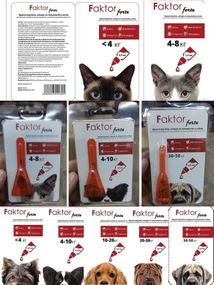 Капли Faktor forte для собак, котов от блох, клещей, гельминтов