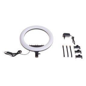 Кольцевая лампа блогера с 3 держателями LED 24W CCT 36 см (TE-053)