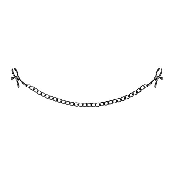 Затискачі для сосків Bedroom Fantasies Nipple Clamps with Chain - Black | Зображення 1