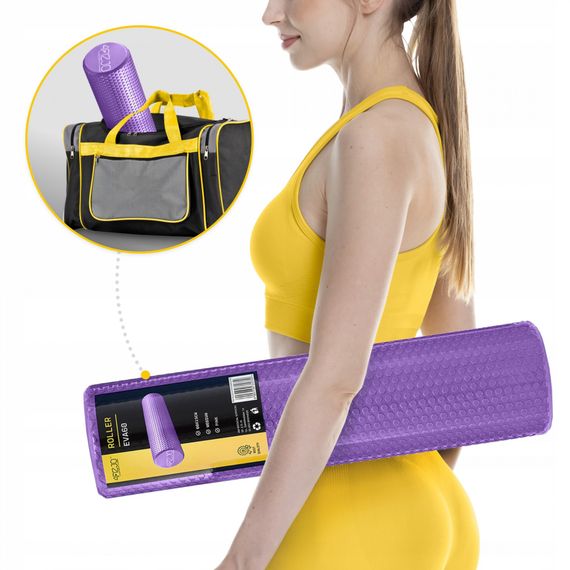 Масажний ролик 4FIZJO CARE+ EVA 60 x 15 см (валик, роллер) 4FJ0522 Purple (P-5907739314390) | Зображення 7