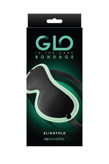 Маска на очі, світиться у темряві NS Novelties GLO BONDAGE BLINDFOLD GREEN | Зображення 1