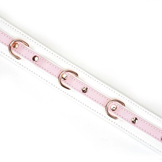 Ошейник с поводком Liebe Seele White & Pink Fairy Goat Leather Collar sexstyle | Зображення 2
