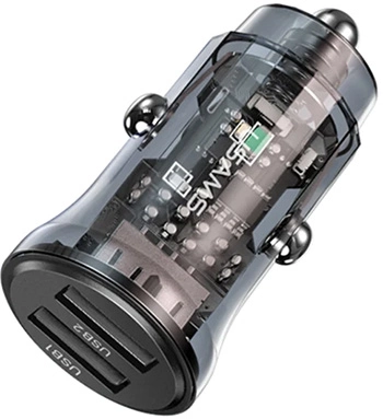 Автомобільний зарядний пристрій Usams US-CC162 C31 2xUSB Black | Зображення 1