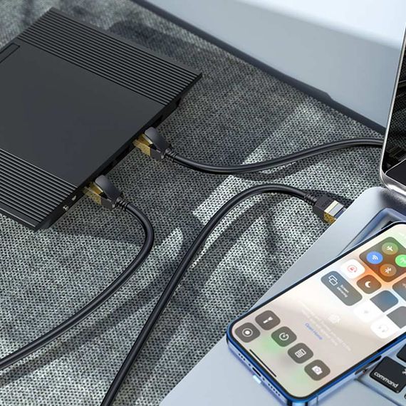 Дата кабель Hoco US02 Level pure copper gigabit ethernet (1m) Black | Зображення 7