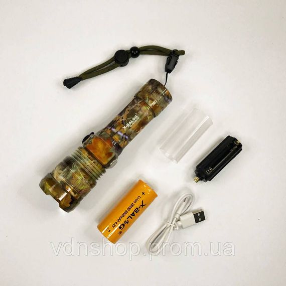 Ручний ліхтар з високою яскравістю, Ліхтарик світлодіодний ручний акумуляторний портативний RO-46 | Зображення 4