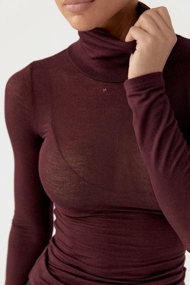 Напівпрозорий гольф у сітку - баклажан цвет, S (є розміри) | Зображення 3