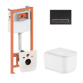 Готове рішення Qtap для ванної кімнати: підвісний унітаз Gemini Ultra Quiet 485×340×350+ комплект інсталяції Nest 4в1 (лінійна