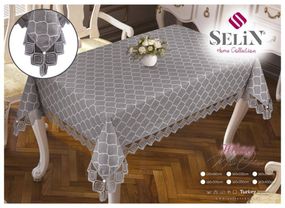 Лляна скатертина Selin Hilay 160×220 Кремова