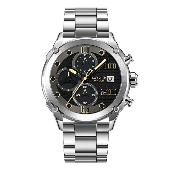 Годинник наручний Awarder 016 Silver-Black Steel