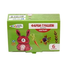 Дитячі гуашеві фарби "Graft&Joy" 221031/Cr 6 кольорів, по 10 мл