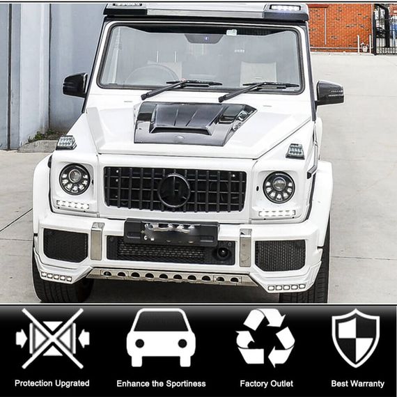 Накладка на капот BRBS (2004-2018, Карбон) для Mercedes G сlass W463 | Зображення 1