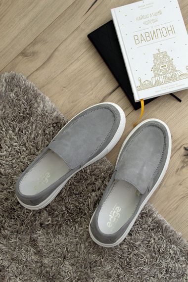 Стильні чоловічі сірі лофери Edge 44 розмір | Зображення 3