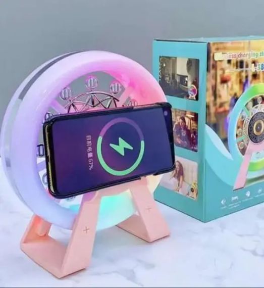 Многофункциональный аккумуляторный ночник-колонка "Карусель" с RGB-подсветкой L-38В | Зображення 1