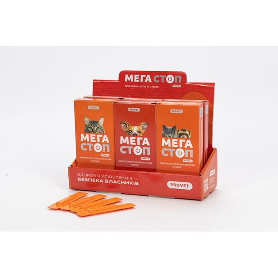 Краплі Provet МЕГАСТОП УЛЬТРА для котів усіх порід 4-8 кг 4 піпетки х 0,8 мл | Зображення 3