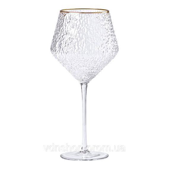 Набір фактурних келихів, 600 мл з тонкою ніжкою, комплект з 6, для вина HP-16-3 | Зображення 1