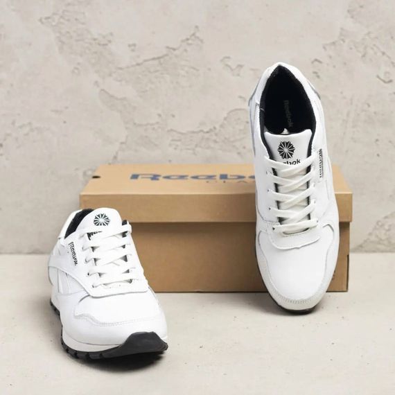 Кросівки демісезонні шкіряні  Reebok білі | Зображення 2