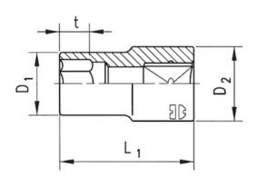 Головка торцева 3/8", SW20, HEX | Зображення 1