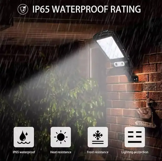 Уличный фонарь на столб Solar sensor light BK-120-8COB-B с датчиком движения и солнечной панелью | Зображення 5