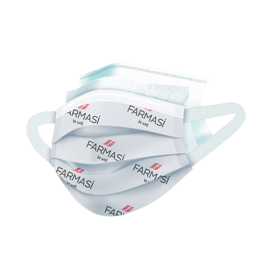 Защитные маски для лица трехслойные с мягкими ушками Farmasi Smart Life 5 шт