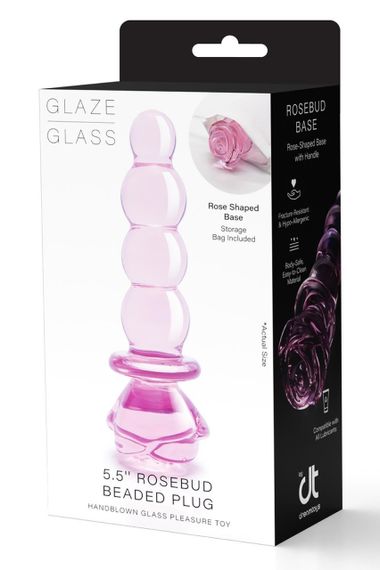 Фалоімітатор ялинка зі скла Dream Toys Glaze Glass у формі бутона троянди Sex Aura | Зображення 7