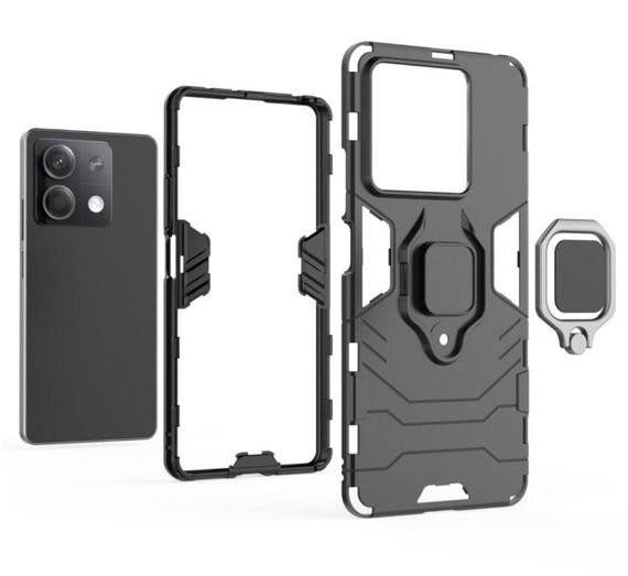 Чехол бампер Primolux Ring Armor для Xiaomi Redmi Note 13 5G - Black | Зображення 3