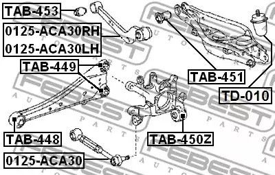 Рычаг задний (верхний) R RAV 4 05-13, FEBEST (0125ACA30RH) | Зображення 3