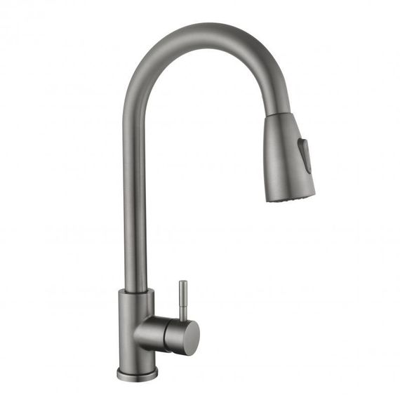 Смеситель для кухни Lidz Aria 015FL (k35) с выдвижным изливом LDARI015FLGRP49560 Graphite | Зображення 3