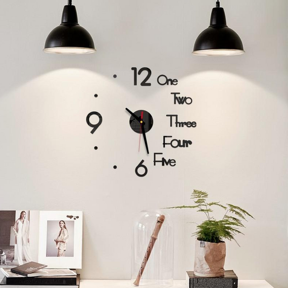 Годинник настінний 3D DIY CLOCK MINI 1 Чорний | Зображення 1