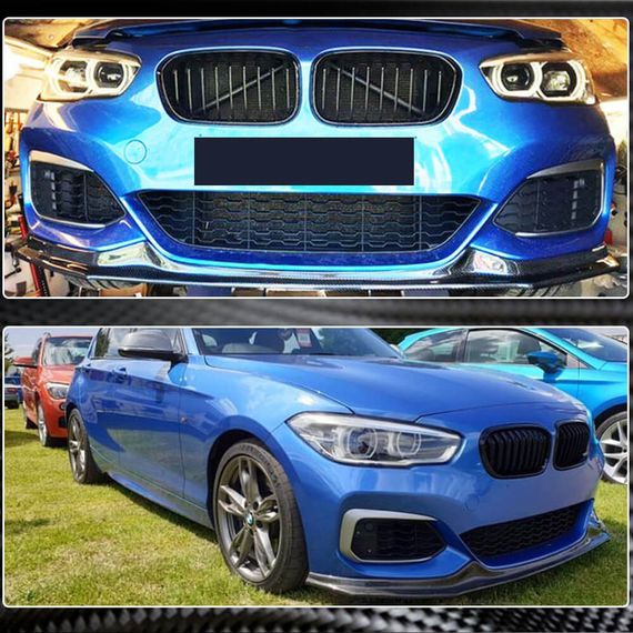 Накладка на передній бампер Lip V3 (для M-Sport 2015-2019, Карбон) для BMW 1 серія F20/21 рр | Зображення 3