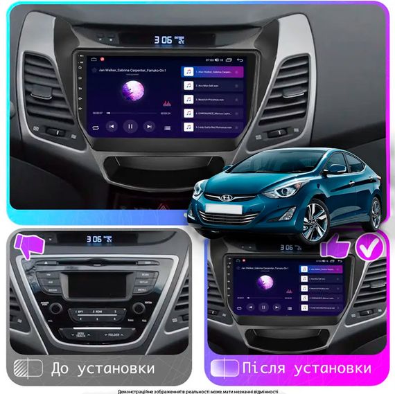 Автомагнітола штатна Hyundai Elantra 2014-2015 9 Android 10.1 4/32 XPRO чорний (MER-14102_5649) | Зображення 3