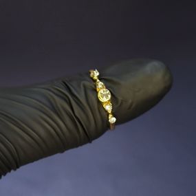 Кольцо #25 для фото ногтей (маникюра) цвет золото