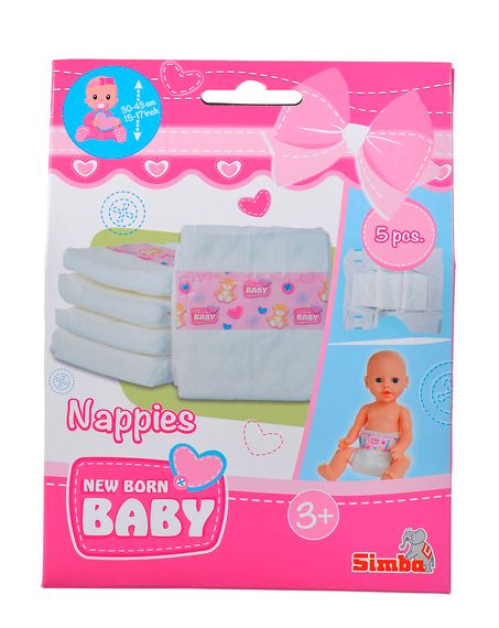 Подгузники для пупса 5 шт New Born Baby 30-43 см | Зображення 5