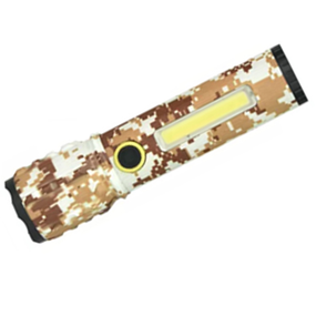 Мощный фонарь аккумуляторный C71 P50+COB, ЗУ mirco USB, встроенный аккумулятор, зум. Камуфляж песчаный