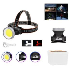 Фонарь налобный аккумуляторный YM-308/208-COB(white+red) Черный