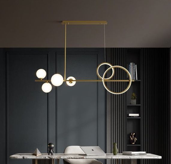 Люстра стельова на 4 лампочки 26300 Золото 35-65х25х100 см. | Зображення 2