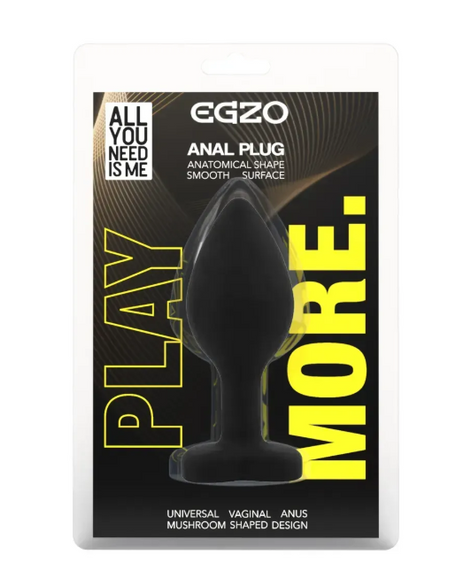 Силіконова анальна пробка EGZO — Silicone Black Heart Plug Amethyst, розмір S Sex Aura | Зображення 3