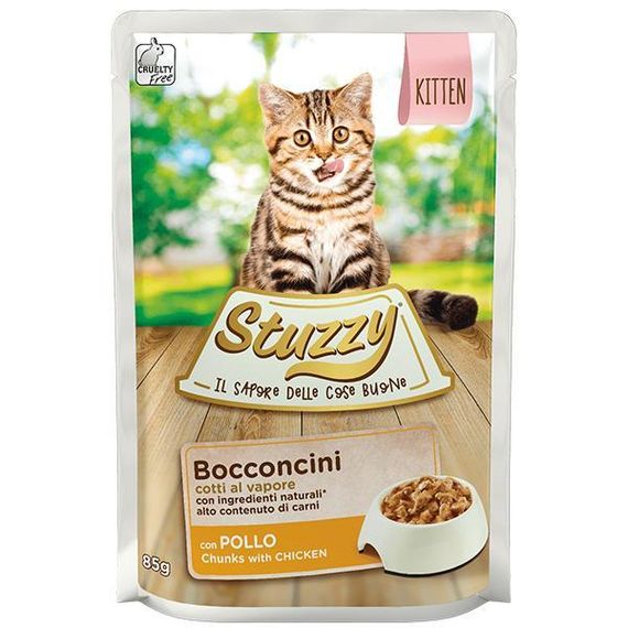 Stuzzy Chicken for Kitten штузи влажный корм с курицей в соусе для котят пауч 85г