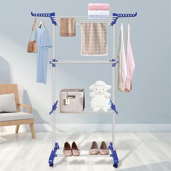 Многоярусная сушилка для белья до 40 кг  (172х73х64 см) Garment Rack With Wheels / Складная напольная сушилка | Зображення 5