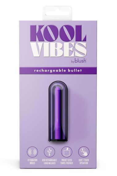 Перезаряжаемая вибрирующая пуля Blush Kool Vibes Mini фиолетовая sexstyle | Зображення 4